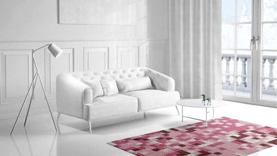 Mae Artisan Rugs | Kelim The Pink Box 1999 2.40 x 1.70m 1.7m X 2.4m Mae Rugs Template Side View 1