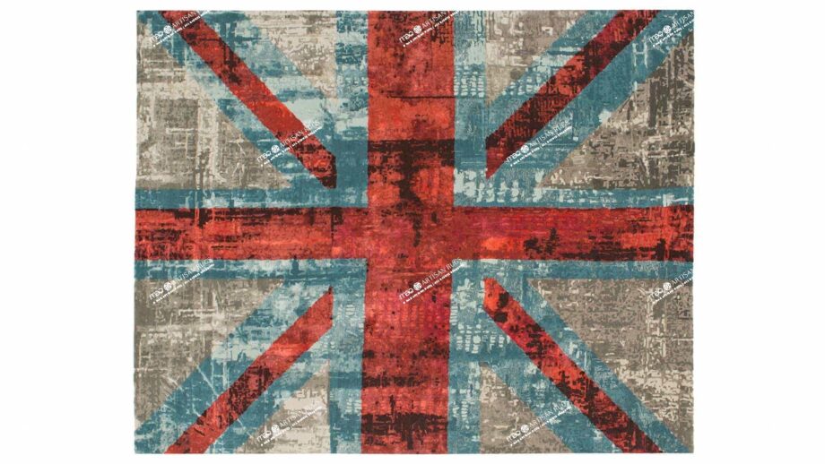 Mae Artisan Rugs | modern The Union Jack 1719 3.00 x 2.50m 2.5m X 3m Mae Rugs Template Top View Recovered