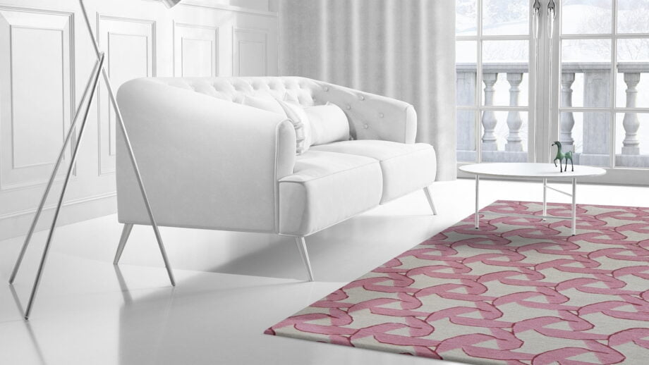 Mae Artisan Rugs | modern fan pink 40505 2.00 x 1.30m 1.3m X 2m Mae Rugs Template Side View 2