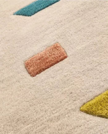 Mae Artisan Rugs | Close Up Mini Shapes Raised Tufted Compressed